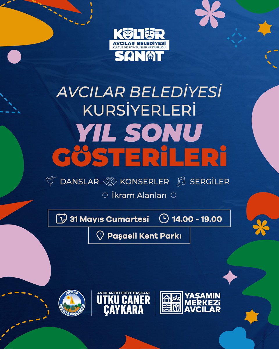 💃🏻Danslar 
🎵Konserler
🖼️Sergiler 
🍭Birbirinden güzel ikramlar 

Kursiyerlerimizin Paşaeli Kent Parkı’nda düzenleyeceği yıl sonu gösterilerine tüm komşularımız davetlidir.