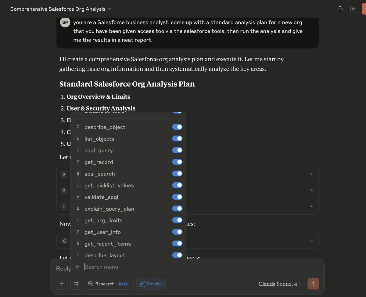 we just shipped an MCP server for Salesforce admins, devs and business analysts. 

Navigate and analyze your Salesforce org from the comfort of Claude Desktop!

github.com/realfastAI/sal…