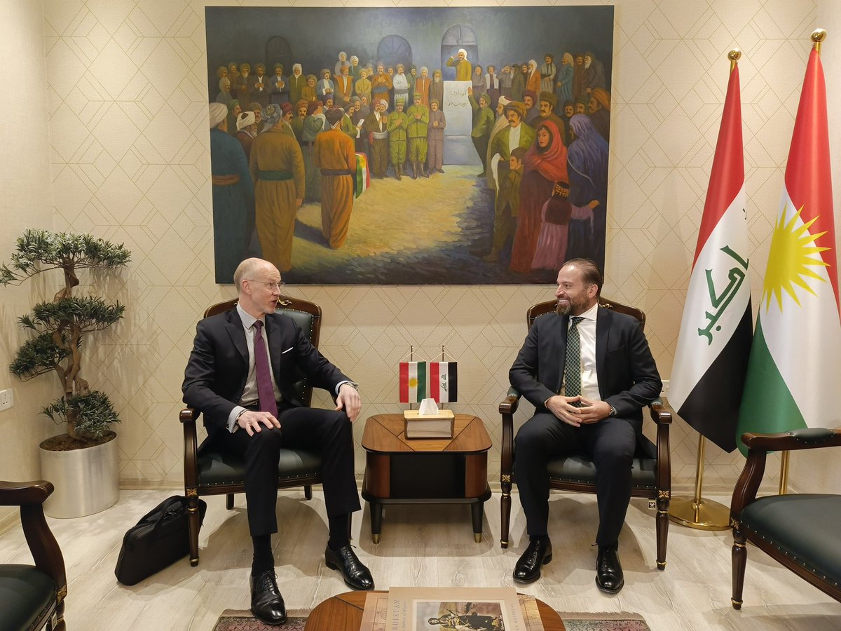 Valuable exchange with Swedish Ambassador, Mr. Jörgen Lindström on the growing impact of climate change in Iraq, migration, Iraq’s upcoming elections, and Iraq-KRG dynamics. We explored ways to further strengthen ties between #Sweden and the Kurdistan Region.
