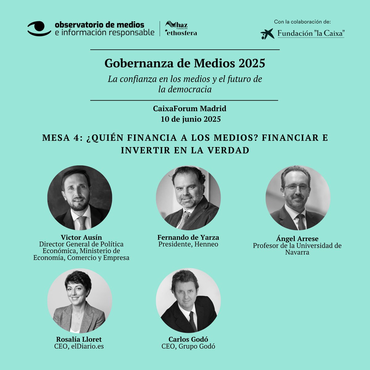 Observatorio de Medios e Información Responsable (@observa_medios) on Twitter photo 💶 ¿Quién financia a los medios?
En la 4ª mesa redonda de la jornada Gobernanza de Medios debatiremos cómo las decisiones económicas impactan la misión democrática del periodismo.
🔗 Más info: observatoriodemedios.org/eventos/
<a href="/_minecogob/">Economía, Comercio y Empresa</a> <a href="/henneomedia/">henneo</a> <a href="/rlloret/">Rosalía Lloret</a> <a href="/eldiarioes/">elDiario.es</a> <a href="/unav/">Universidad de Navarra</a> 💶 ¿Quién financia a los medios?
En la 4ª mesa redonda de la jornada Gobernanza de Medios debatiremos cómo las decisiones económicas impactan la misión democrática del periodismo.
🔗 Más info: observatoriodemedios.org/eventos/
<a href="/_minecogob/">Economía, Comercio y Empresa</a> <a href="/henneomedia/">henneo</a> <a href="/rlloret/">Rosalía Lloret</a> <a href="/eldiarioes/">elDiario.es</a> <a href="/unav/">Universidad de Navarra</a>