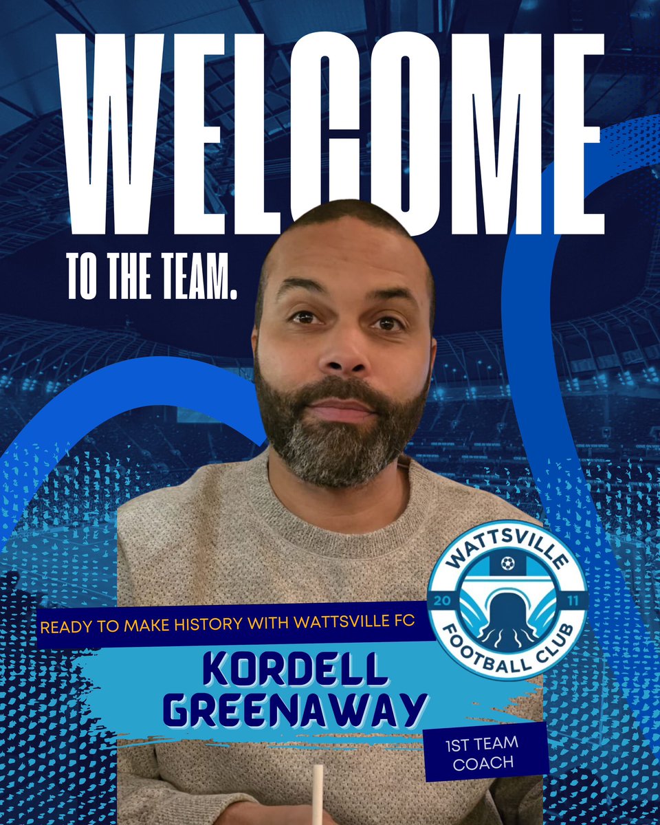 Wattsville FC Official (@wattsvillefc) on Twitter photo Welcome to the club Kordell Greenaway! Brilliant appointment for the club, Kordell comes in to work alongside First team manager <a href="/ScottTancock1/">Scott Tancock</a> and Jamie Grennell!
<a href="/The_Black_Pep/">Kordell Greenaway</a> Welcome to the club Kordell Greenaway! Brilliant appointment for the club, Kordell comes in to work alongside First team manager <a href="/ScottTancock1/">Scott Tancock</a> and Jamie Grennell!
<a href="/The_Black_Pep/">Kordell Greenaway</a>