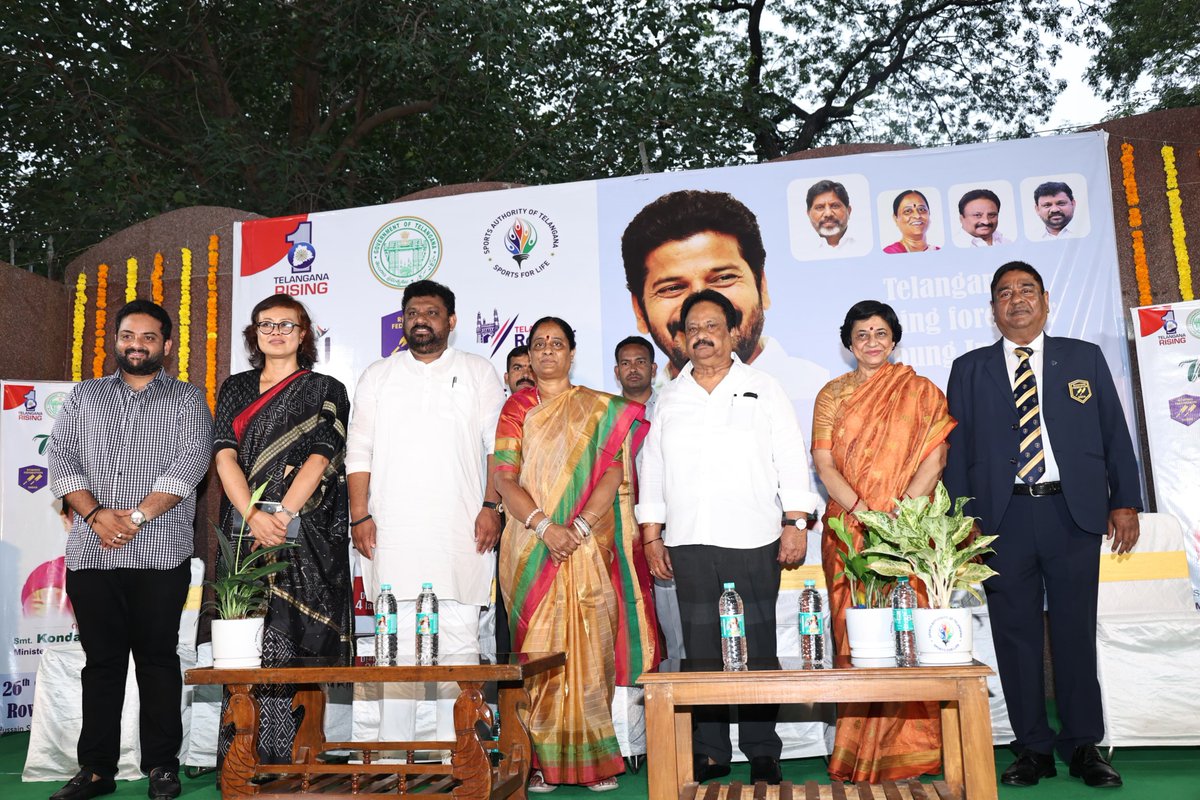 The 26th Sub Junior National Rowing Championship was inaugurated by Hon’ble Minister Smt. Konda Surekha in Hyderabad, marking a spirited start as young talents row toward glory and greatness!