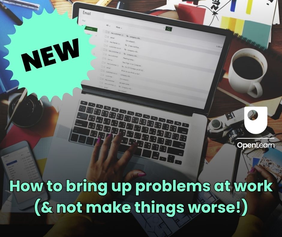 OpenLearn (@oufreelearning) on Twitter photo It can be hard to bring up problems at #work, and not make things worse in the process.
This new article from <a href="/OpenUniversity/">The Open University</a> explains how to raise issues constructively, using a simple framework that focuses on clarity, solutions and #professionalism.
ow.ly/nvvY50VZ3vn It can be hard to bring up problems at #work, and not make things worse in the process.
This new article from <a href="/OpenUniversity/">The Open University</a> explains how to raise issues constructively, using a simple framework that focuses on clarity, solutions and #professionalism.
ow.ly/nvvY50VZ3vn