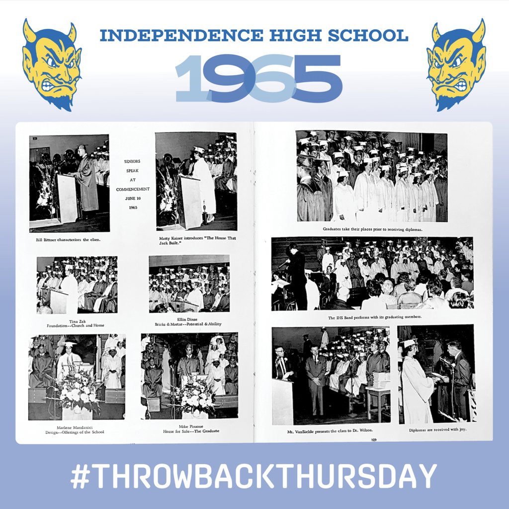 Congratulations to all #IHS graduates and alumni! Here's to many years of being a #BlueDevil 🎓💙 #ThrowbackThursday #Classof1965 #Classof2025