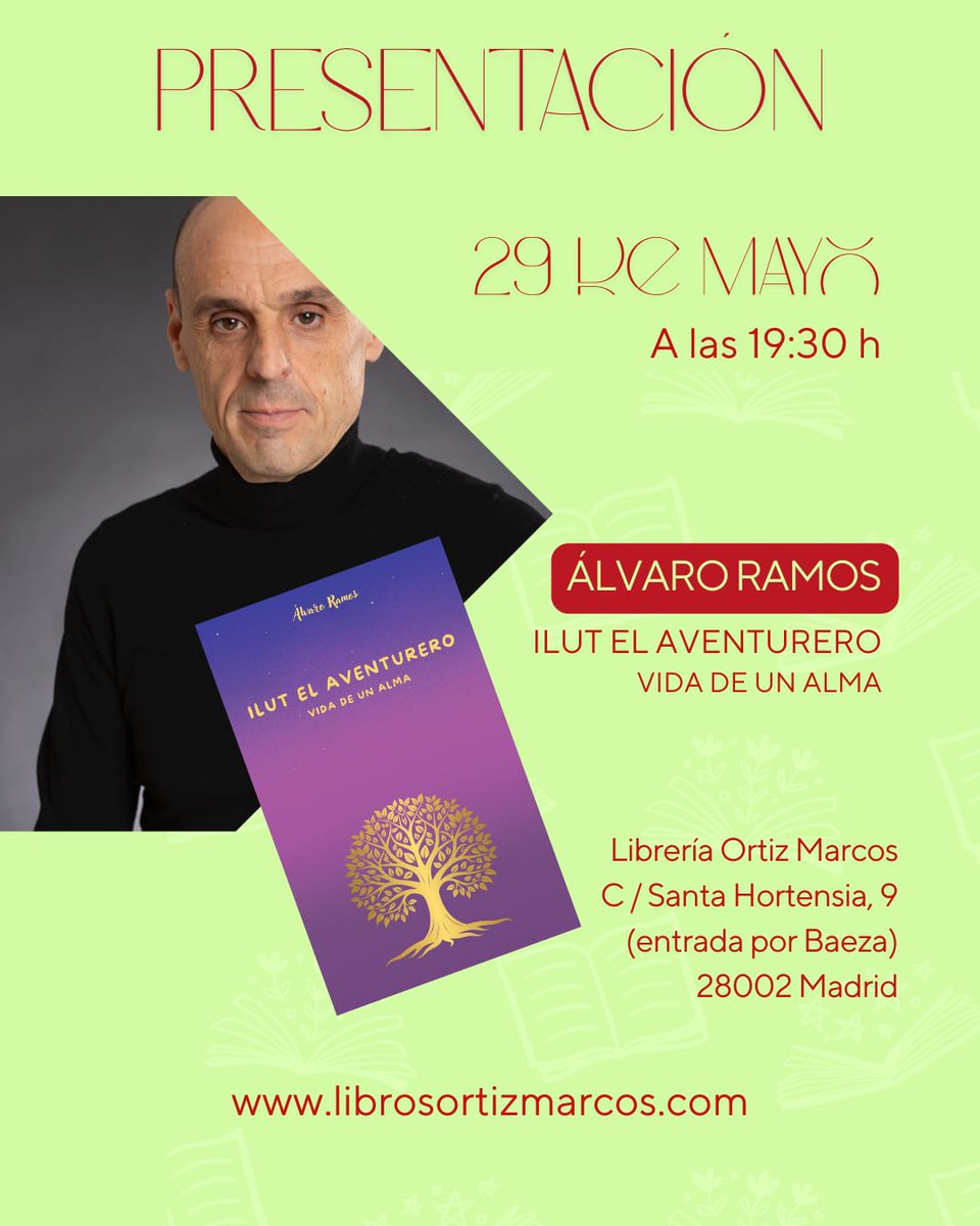 📚 Presentación del libro "Ilut el aventurero. Vida de un alma" de Álvaro Ramos.

🗓️ Hoy, jueves 29 de mayo

⏰19:30 h

📍 Librería Ortiz Marcos - Madrid

📖 unoeditorial.com/libros/ilut-el…