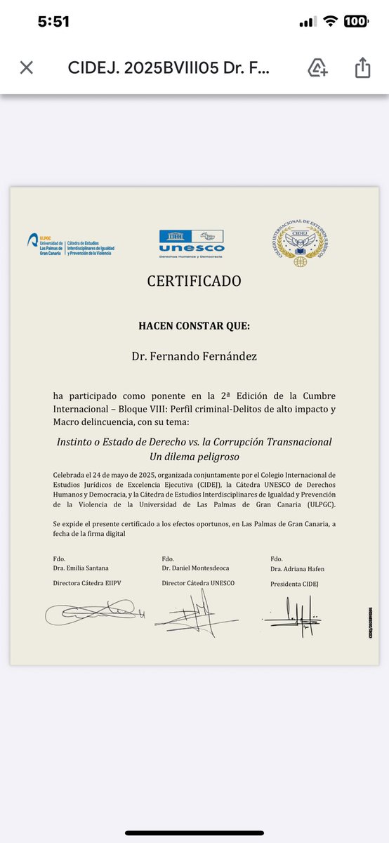 Fernando M.Fernández (@fm_fernandez) on Twitter photo Un gran privilegio haber sido ponente en el evento de la Catedra UNESCO, CIDEJ y la Universidad de Las Palmas de Gran Canaria <a href="/CumpliCriminal/">Cumplimiento Criminal</a> <a href="/DhMonitor/">MonitorDH</a> <a href="/MonitorIndigena/">Monitor Indigena</a> Un gran privilegio haber sido ponente en el evento de la Catedra UNESCO, CIDEJ y la Universidad de Las Palmas de Gran Canaria <a href="/CumpliCriminal/">Cumplimiento Criminal</a> <a href="/DhMonitor/">MonitorDH</a> <a href="/MonitorIndigena/">Monitor Indigena</a>