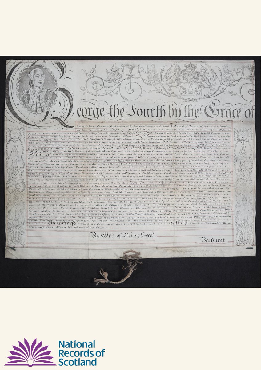Commission of Oyer and Terminer, signed 29 May 1820.

This commission granted authority to prosecute those involved in the Radical Rising of 1820.

The trial papers from prosecutions relating to the unrest are available to view online 👇

bit.ly/NRSRadicals1820