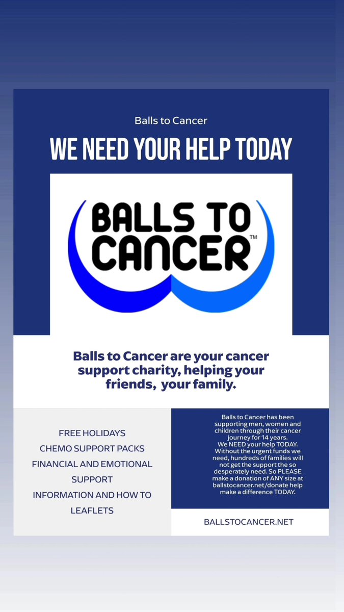 Ballstocancer's tweet photo. We need your help to get Balls to Cancer out there and make it a household name. We don't have the millions to waste on TV ads as some of the major charities do,we rely solely on our friends and supporters to do it and help us raise funds. So please do whatever you can. Thank you https://t.co/FnJ4i9KDmK