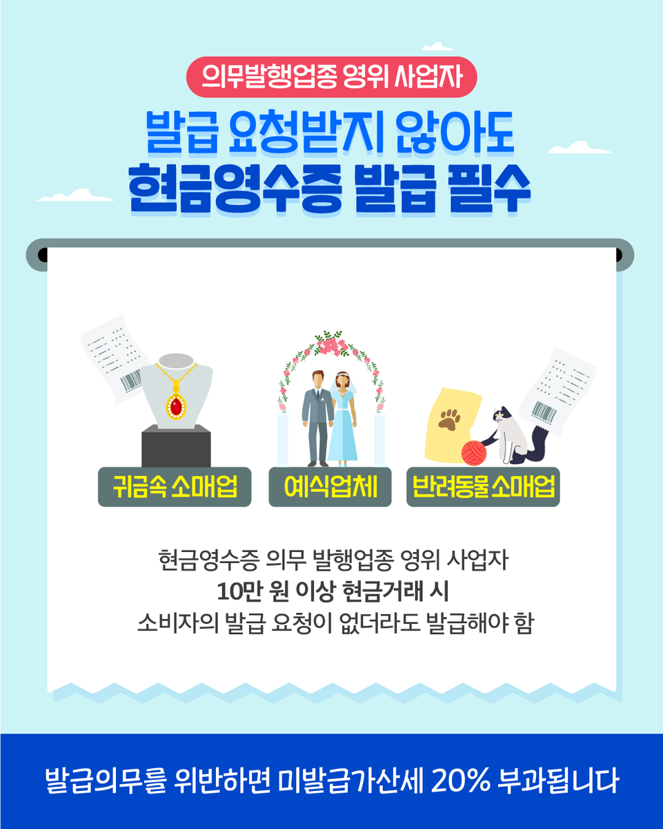 ✨꼭 기억하세요! 현금거래하면 현금영수증💸 💡현금영수증 가맹점에서 물건·서비스를 공급받고 현금으로 대금을 지급하면 현금영수증을 발급받을  수 있어요!😉 #국세청 #현금영수증 #현금거래 #물건서비스 #발급의무 #미발급가산세 #연말정산 #소득공제 #부가가치세 ...