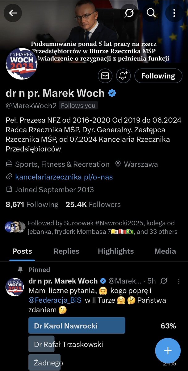 MrHibi81's tweet photo. Dziękuję Panie Prezydencie @MarekWoch2 za obserwację. Pozdrawiam Pana oraz całą Kąkolewnicę. #Woch2025 https://t.co/fXmLRlxAI4