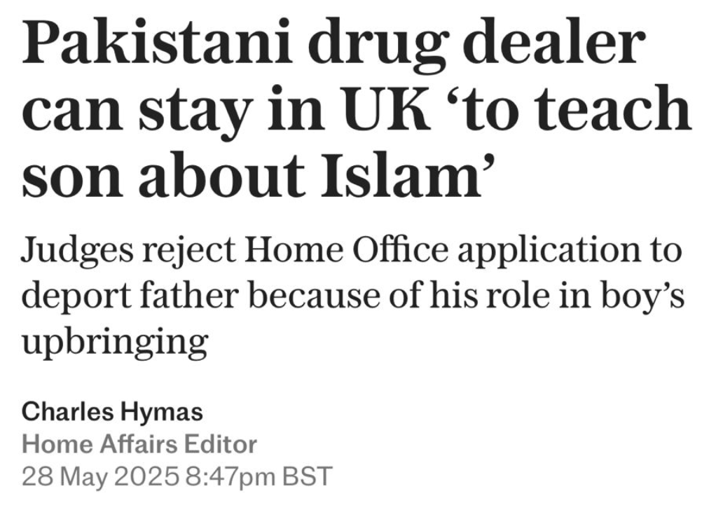 I say send the Pakistani drug dealer back to Pakistan.

He can teach his son about Islam on Zoom.