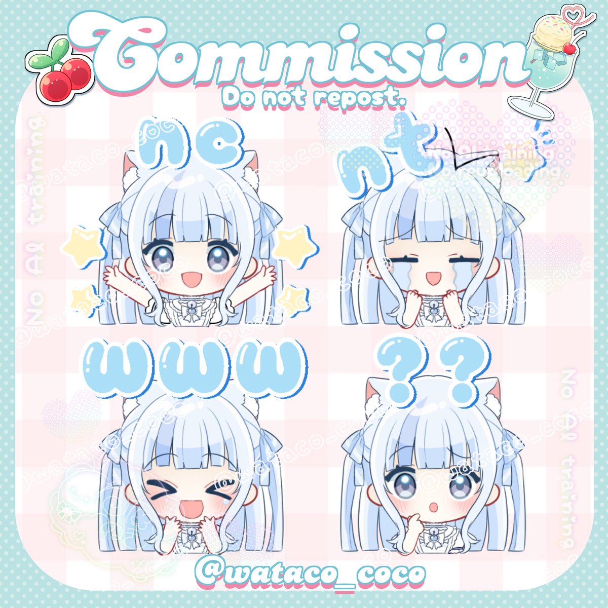 🤍ご依頼品🤍
めむころ様のデフォルメイラスト&amp;スタンプイラストを担当させて頂きました❕🪽
表情豊かな可愛いめむころ様をお仕立させて頂き、すごく嬉しかったです✨☺️🩵
ご依頼頂きまして誠にありがとうございました！💌
#有償依頼受付中 #Commission #有償依頼