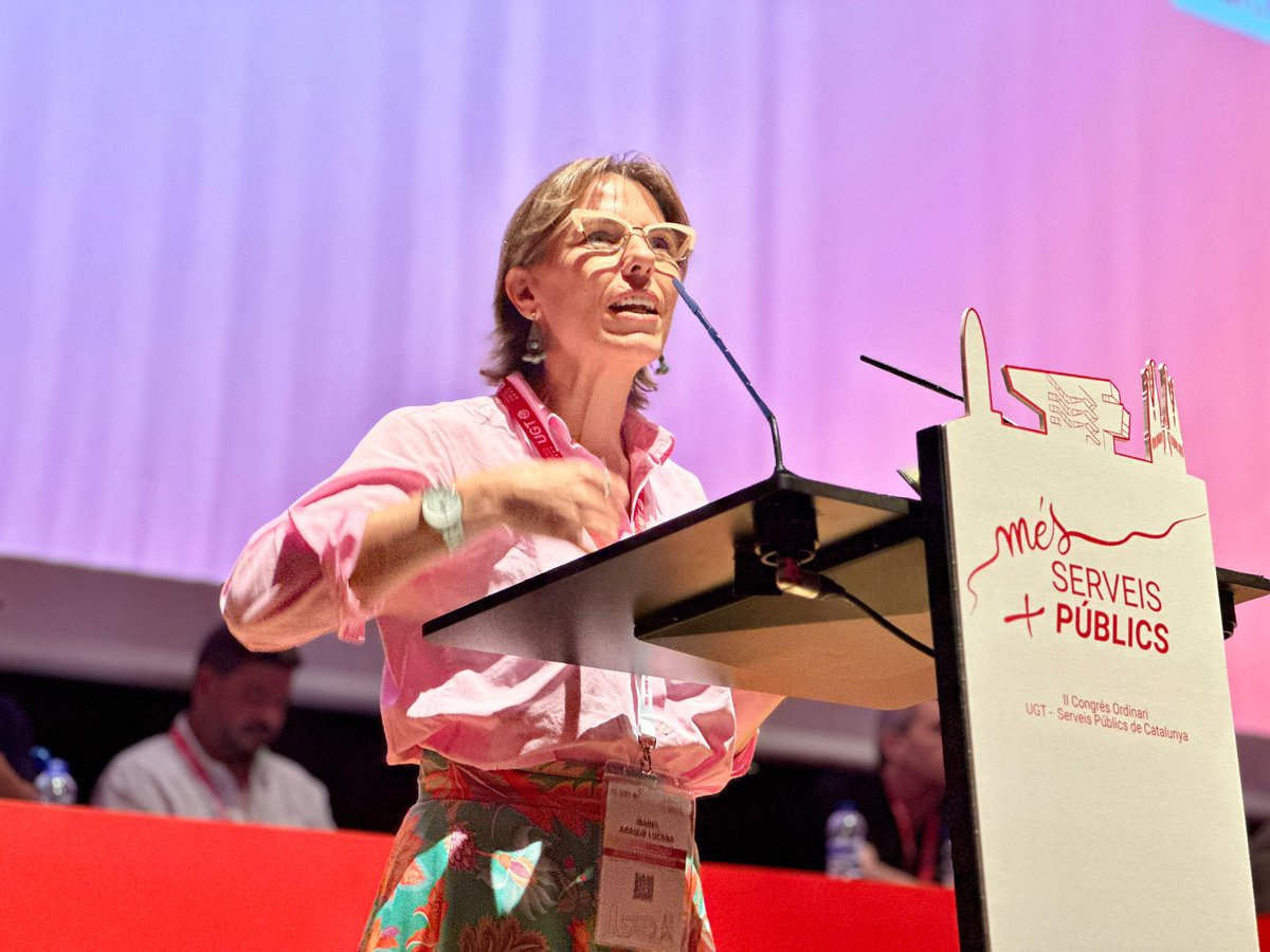 UGT Serveis Públics Catalunya (@ugt_sp_cat) on Twitter photo <a href="/camilros/">Camil Ros</a> <a href="/ugtcatalunya/">UGT de Catalunya</a> Isabel Araque, nova SG d’<a href="/UGT_SP/">UGT Servicios Públicos</a>, también ha fet referència als nous reptes que amenacen les conquestes socials conquerides.
“Tenemos la obligación de afrontar esos retos, con más derechos por lo público, por la justicia social, con más servicios públicos y más públicos todavía” <a href="/camilros/">Camil Ros</a> <a href="/ugtcatalunya/">UGT de Catalunya</a> Isabel Araque, nova SG d’<a href="/UGT_SP/">UGT Servicios Públicos</a>, también ha fet referència als nous reptes que amenacen les conquestes socials conquerides.
“Tenemos la obligación de afrontar esos retos, con más derechos por lo público, por la justicia social, con más servicios públicos y más públicos todavía”