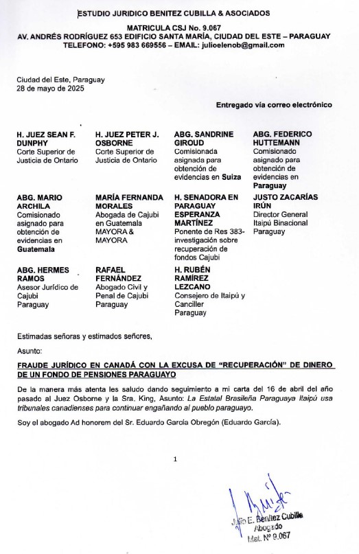 Abogada canadiense🇨🇦supuesta “recuperadora” de los fondos de la Caja de <a href="/itaipuparaguay/">ITAIPU Binacional Py</a> defrauda millones de US$ a <a href="/CajubiPy/">Caja de Jubilaciones de ITAIPU Binacional</a>. Por qué nadie hace nada🤔
drive.google.com/file/d/1X_pUBD…