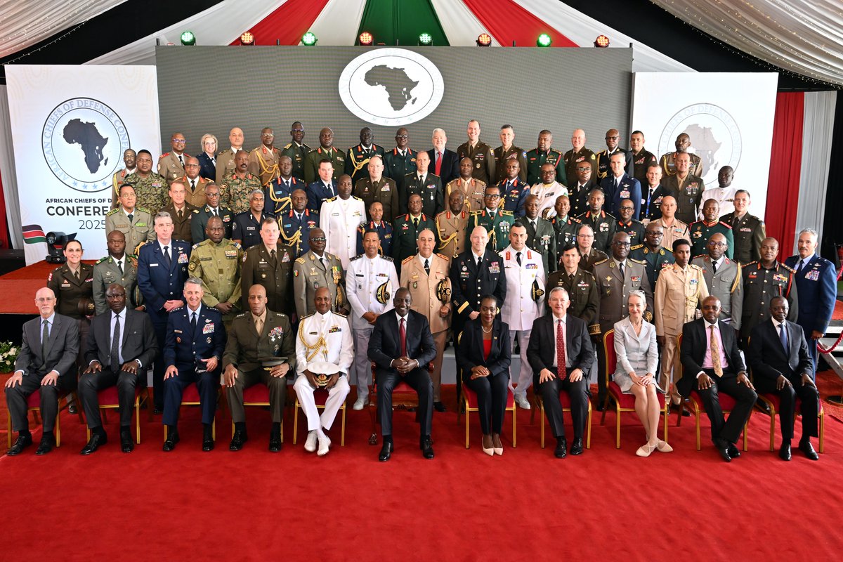 U.S. Africa Command (AFRICOM) (@usafricacommand) on Twitter photo 📷 Great #ACHOD25 family photo!
Participants of the 2025 African Chiefs of Defense Conference gather for an official photo during the opening ceremony—joined by Kenyan President William Ruto. <a href="/kdfinfo/">Kenya Defence Forces</a> <a href="/USEmbassyKenya/">U.S. Embassy Nairobi</a> 📷 Great #ACHOD25 family photo!
Participants of the 2025 African Chiefs of Defense Conference gather for an official photo during the opening ceremony—joined by Kenyan President William Ruto. <a href="/kdfinfo/">Kenya Defence Forces</a> <a href="/USEmbassyKenya/">U.S. Embassy Nairobi</a>