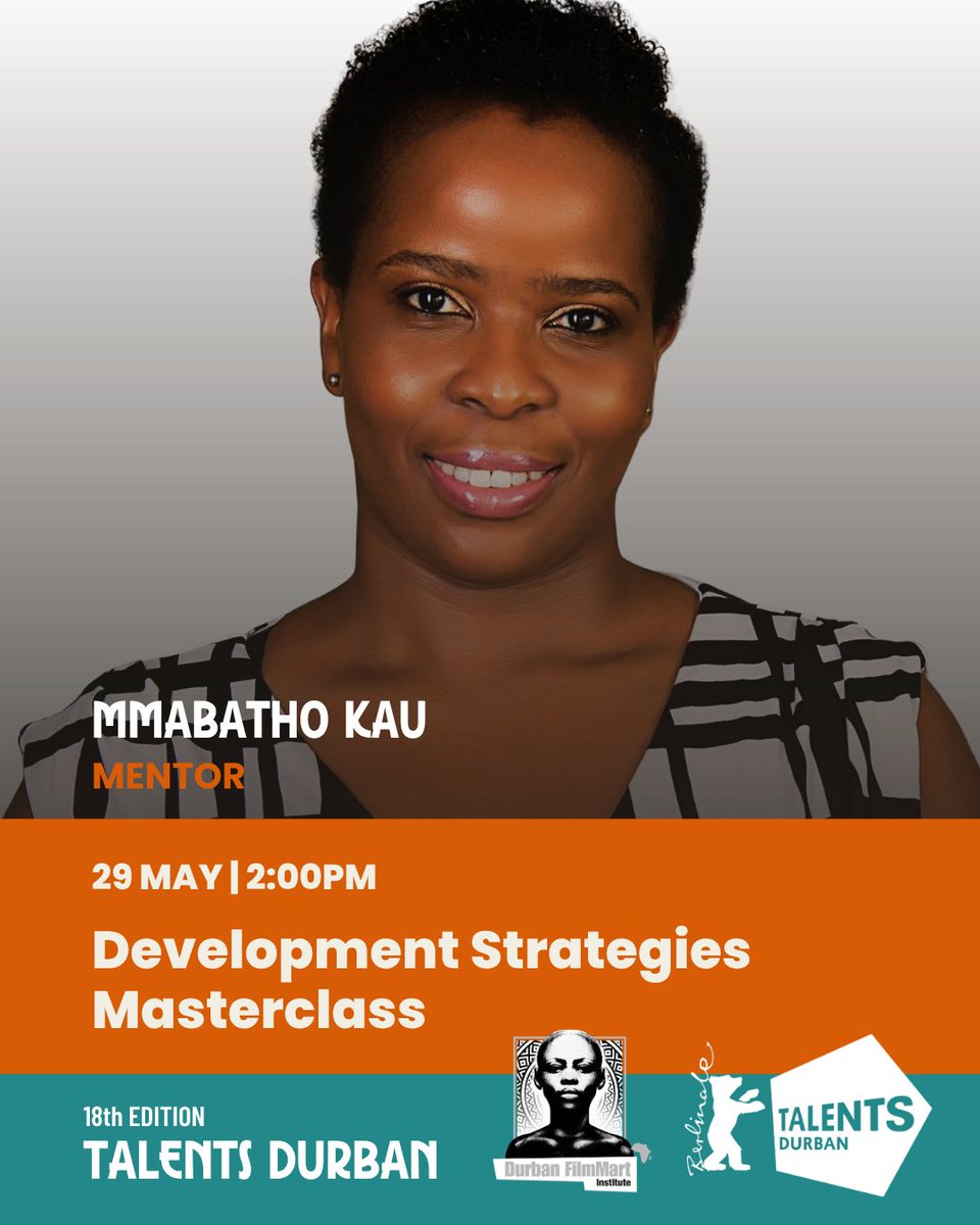 Meet the mentor:

Mmabatho has worked as a producer, broadcaster, development executive as well as a script consultant. She considers herself a story nomad; contributing to script development programmes in Uganda to Canada and Italy, to name a few.

#talentsdurban2025 #DFM2025