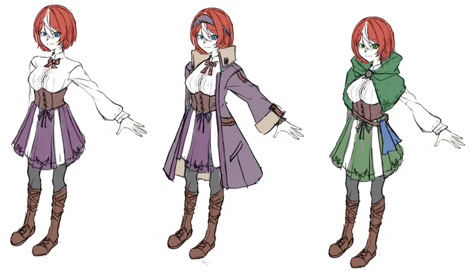最近やってるキャラデザとか色々。 自主制作用。 ちなみに前出したBBAペンでラフは描いてる。