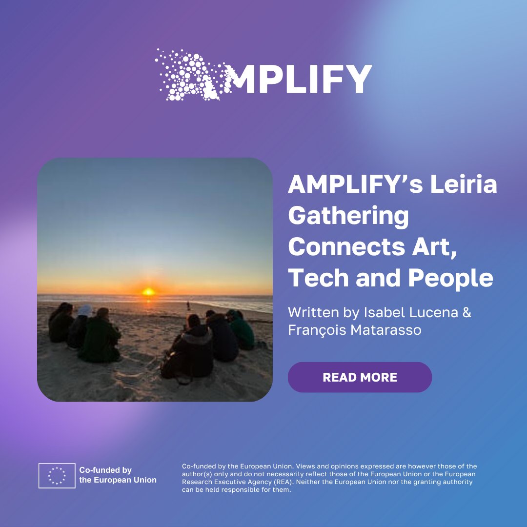 AMPLIFY’s Leiria Gathering Connects Art, Tech and People

Isabel Lucena &amp; François Matarasso share insights from #AMPLIFY’s Leiria gathering, where babies became co-composers at Cooperativa Paulo lameiro (CPL)

📸 Read more &amp; see the magic: amplifyproject.eu/bridging-art-t….