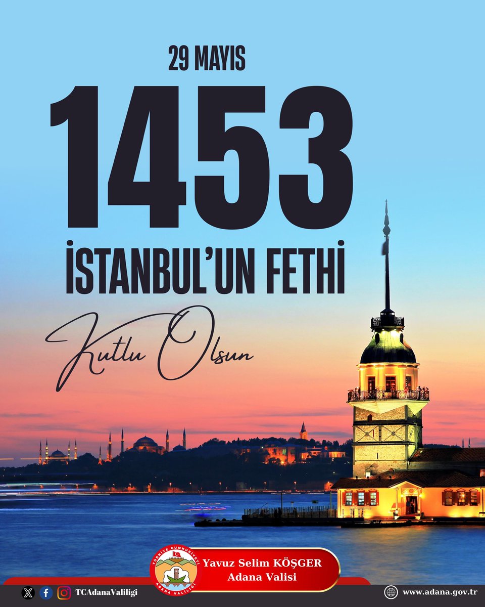 Tarihin akışını değiştiren büyük zaferin 572. yıl dönümünde, #İstanbul’un fethini gururla kutluyor, çağ açıp çağ kapatan büyük komutan Fatih Sultan Mehmet Han’ı ve şanlı ordusunu rahmet ve minnetle  anıyorum.