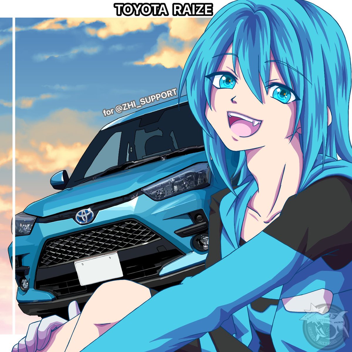 million1225's tweet image. ファンアートです

「僕と夜景見に行こっか！」

#TOYOTA
#RAIZE
#車擬人化