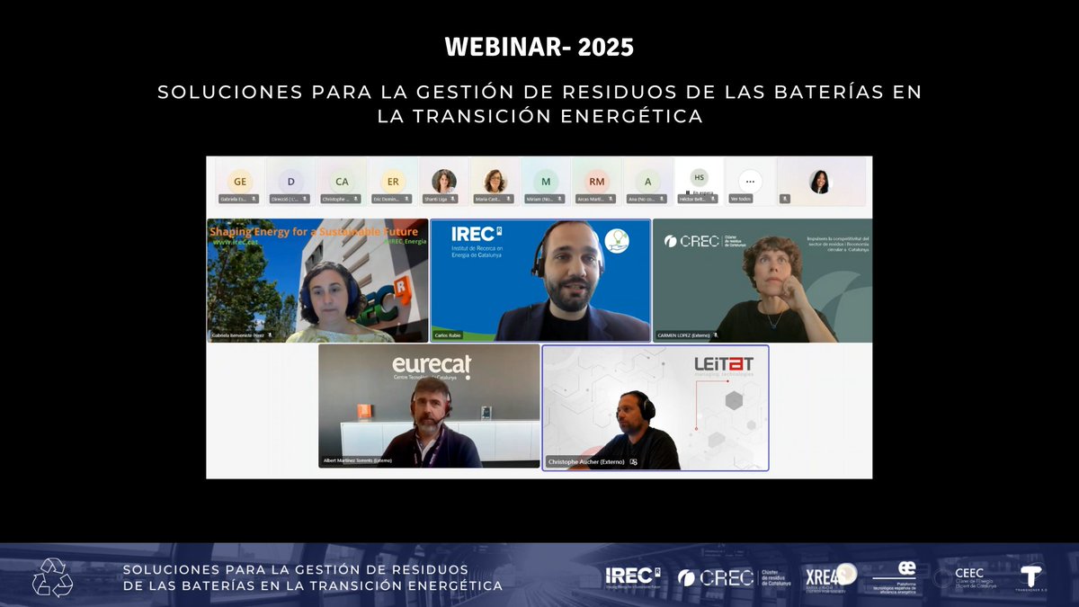 👉Ayer se celebró el webinar de #SolucionesEnergéticas centrada en los residuos emergentes de la transición energética, con  especial foco en la gestión y reciclaje de baterías

🤝Gracias a organizadores, ponentes y asistentes por hacerlo posible!

🔗xre4s.cat/acerca-webinar…