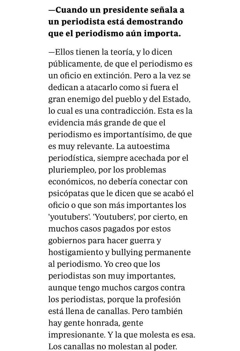 Bruno Pardo Porto (@brunopardoo) on Twitter photo Esta respuesta de <a href="/fernandezdiazok/">Jorge Fernández Díaz</a> es para enmarcar y colgarla en despachos, facultades, redacciones y otros sitios frecuentados por gurús.
El resto de la entrevista, por aquí: abc.es/cultura/jorge-… Esta respuesta de <a href="/fernandezdiazok/">Jorge Fernández Díaz</a> es para enmarcar y colgarla en despachos, facultades, redacciones y otros sitios frecuentados por gurús.
El resto de la entrevista, por aquí: abc.es/cultura/jorge-…