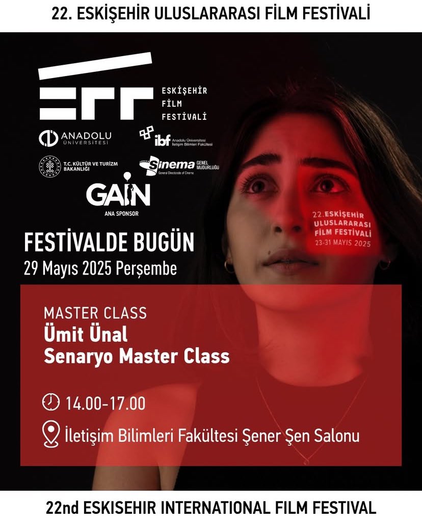 22. Eskişehir Uluslararası Film Festivali, 29 Mayıs 2025 Perşembe gösterim programı. İyi seyirler.

🗓Sinema Anadolu’da saat 12.00’da gösterilecek Hakkı filmi sonrası film ekibiyle bir söyleşi gerçekleştirilecek.

Güneşin Çocukları film ekibi aramızda olmadığı için filmin