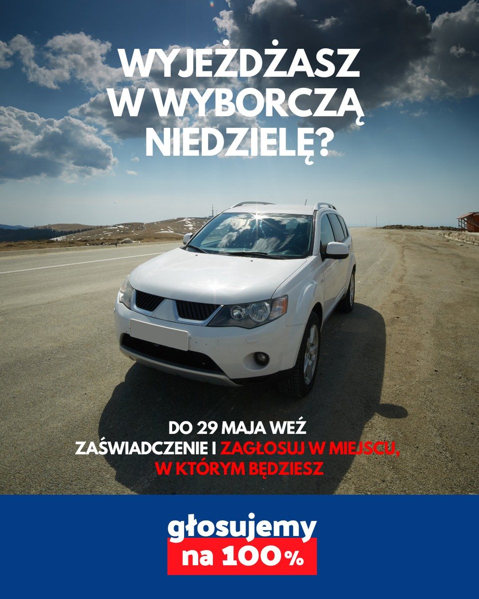 Ostatni dzień ⏰na uzyskanie zaświadczenia o prawie do głosowania tam będziesz 1.06. Można je uzyskać w każdym urzędzie gminy.
Dziś, uprawnieni wyborcy, którzy zgłosili prośbę o transport do lokalu wyborczego, zostaną poinformowani o godzinie transportu 1.06.  
#Głosujemyna100
