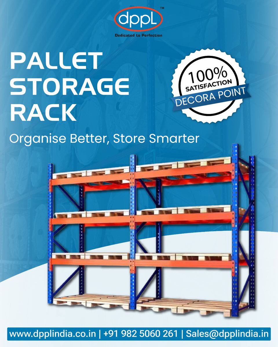 DecoraPointPvt's tweet image. 🛠️ Maximise storage with DPPL Pallet Racks – built for strength, designed for organisation!
✔ Durable ✔ Space-Saving ✔ Easy to Install
✅ Trusted by Decora Point
📞 +91 982 506 0261 | 🌐 dpplindia.co.in
#StorageSolutions #DPPL #PalletRacks