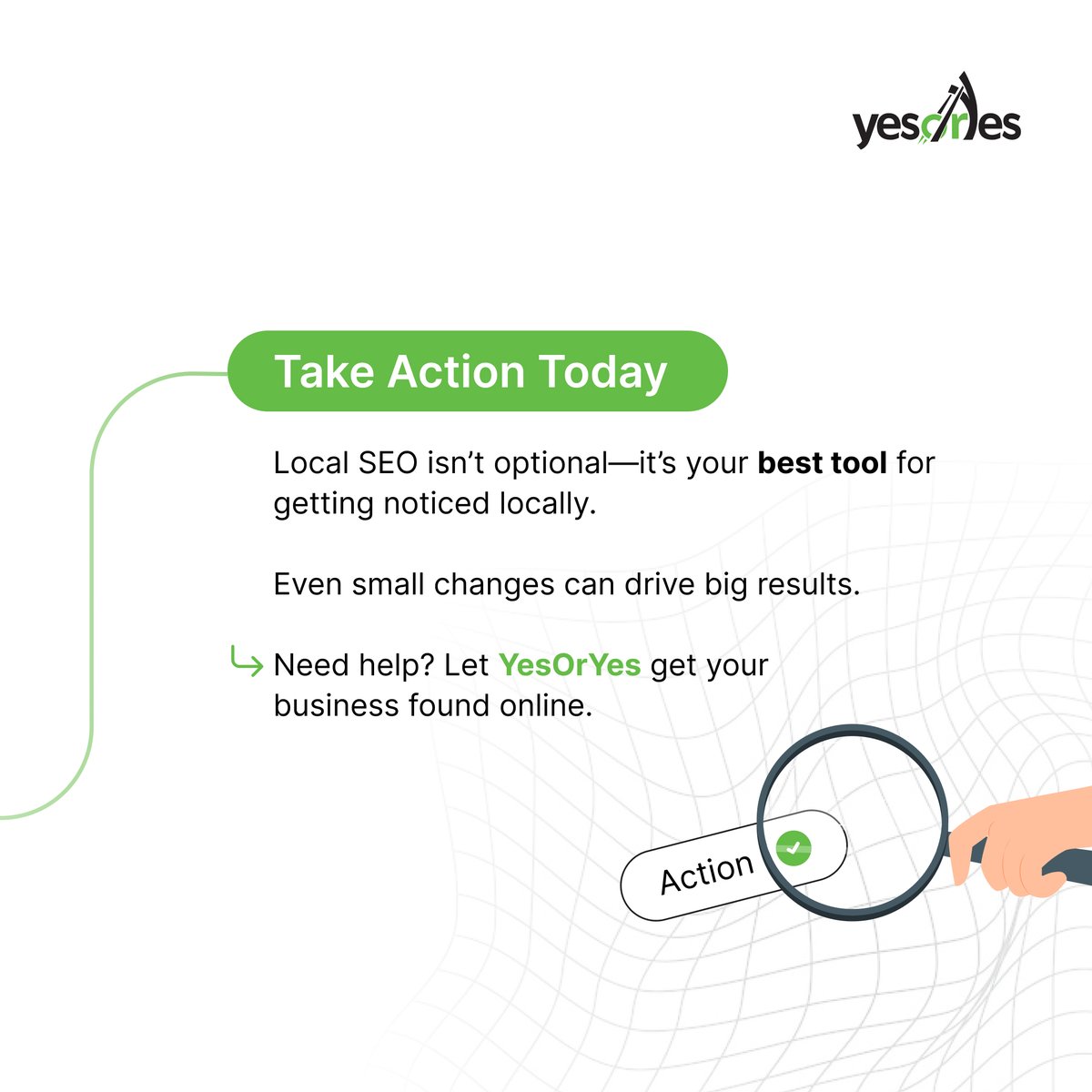 Want more local customers? Local SEO helps your business show up where it matters most. Check out our tips and get started today! Need help? YesOrYes is here to support you. 
 #LocalSEO #BusinessVisibility #LocalMarketing #SEOForBusiness #GrowLocally