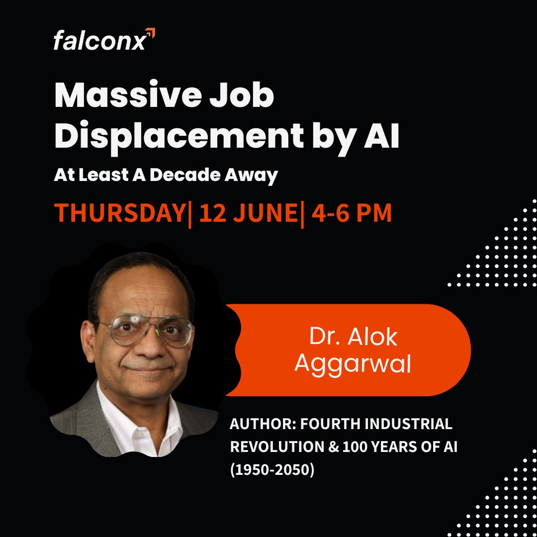 FalconXGateway's tweet image. 🚨 Will AI really take your job this decade?
Join AI pioneer Dr. Alok Aggarwal (@ScryAI) as he separates facts from fear around automation and employment.
📅 June 12 | 🕟 4:30 PM PT
📍 FalconX Gateway, Milpitas
🎟️ RSVP: lu.ma/z80l0597
#AI #FutureOfWork #FalconX