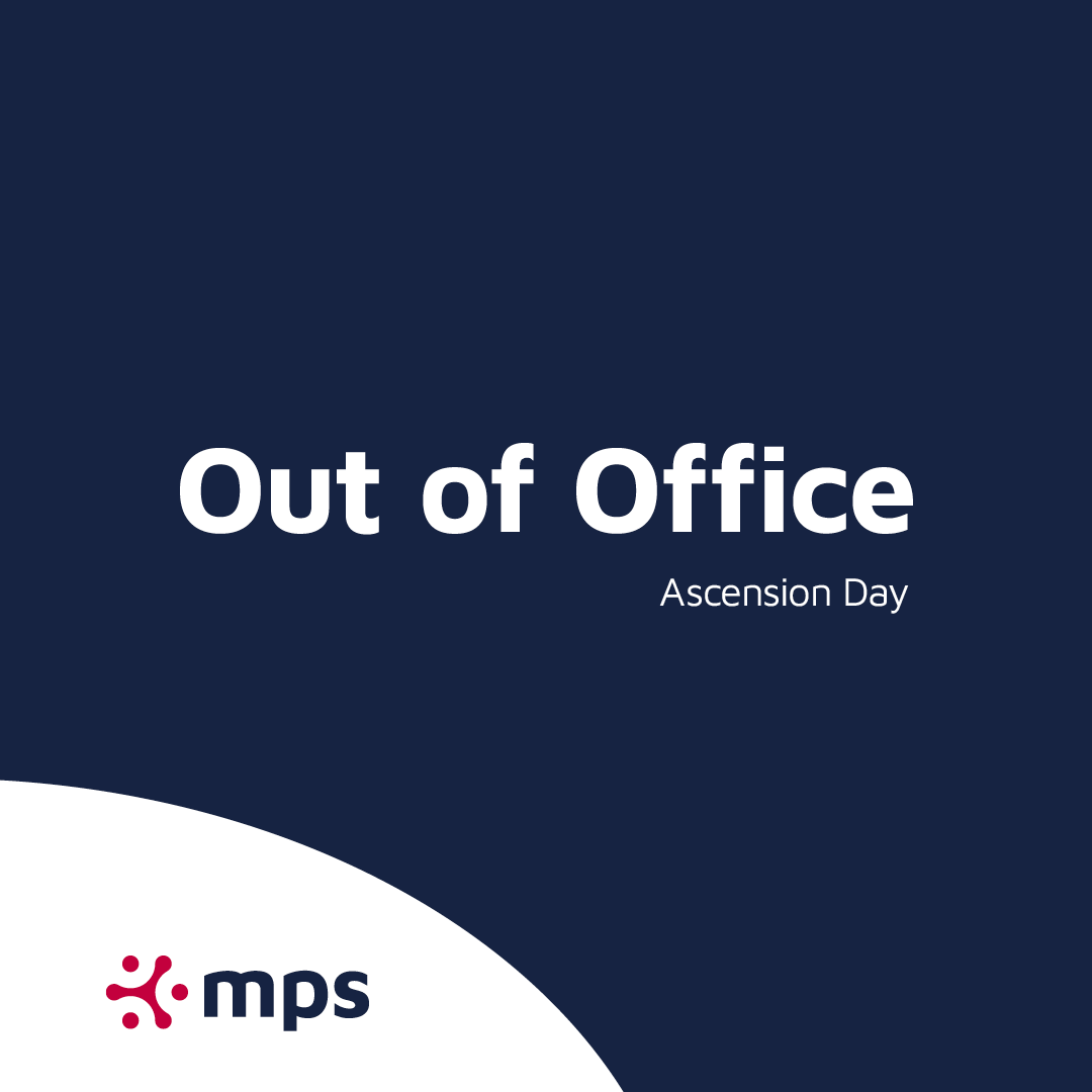 We’re taking a short break due to Ascension Day here in the Netherlands.

Our office will be closed on today and tomorrow, 29-30 May &amp; we’ll reopen on Monday, 2 June.

For service matters, our first-line remote support will remain available. 

#MPS #ServiceRemains #AscensionDay