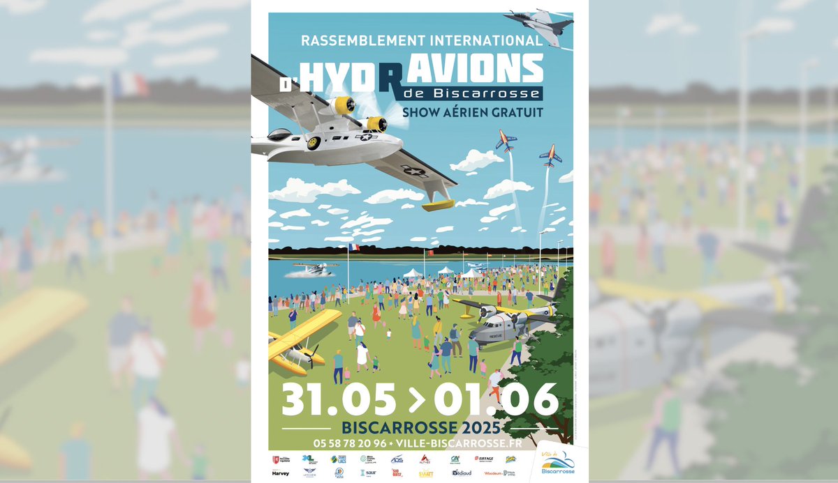 laurentalbaret's tweet photo. [Meeting] 31 mai - 1er juin 2025 💬 Rassemblement International d’Hydravions de #Biscarrosse ! 
Un show aérien gratuit réunissant hydravions et avions de légende, qui se tient tous les deux ans sur l’ancienne base de montage et d'essais #Latécoère ✈️
https://t.co/RIHcdKTZKg #RIHB https://t.co/Lq77BmrXRC