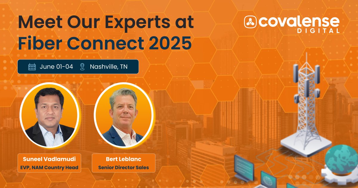 Covalensedigi's tweet image. 3 days until #FiberConnect2025! Discover game-changing #FTTxsolutions helping operators:

- Accelerate ROI cycles
- Cut churn by 30%
- Launch services 60% faster
- Automate end-to-end operations

Still available for meetings in Nashville? Book a meeting: bit.ly/3SNtPVc
