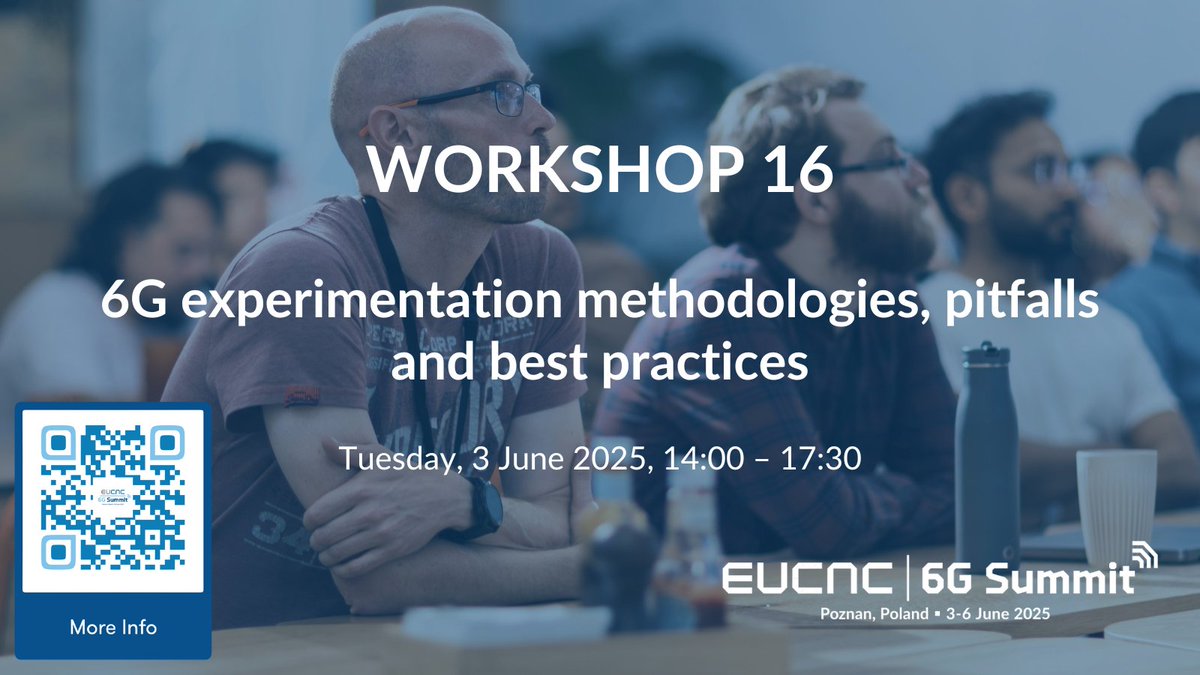 🧰 Workshop 16 🧰

Planning real-world 6G trials? 🚀 This workshop will guide you through the do’s, don’ts, and lessons learned from advanced experimentation campaigns.

🔗 More info: bit.ly/3GMkg6n

#EuCNC25 #6GSummit #Testbeds #Experiments #WS16