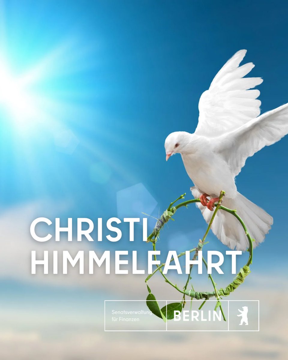 🕊️ Heute feiern wir Christi Himmelfahrt – ein Tag, der für viele von uns bedeutet, innezuhalten. 
Egal ob in der Natur, mit Familie oder bei einem ruhigen Moment für sich selbst: 
Wir wünschen euch allen einen erholsamen Feiertag.