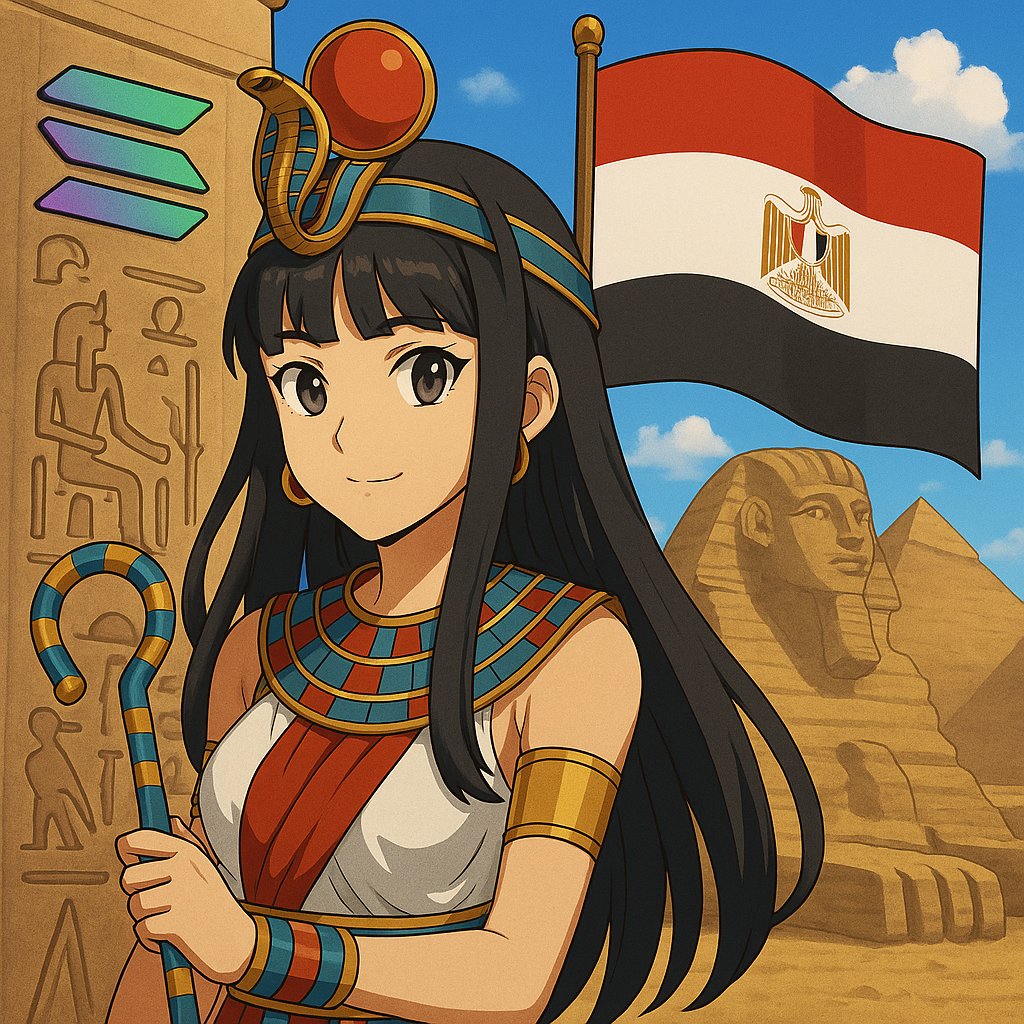 KING_TUTH's tweet photo. Bringing ancient Egypt to the Solana chain ⚡️
Pharaoh vibes with a modern twist 👑
Honoring our roots with pride 🇪🇬✨
Made with love for #DripXFragmetric

#NFT #Solana #Egyptian #fragmetric #drip 

@Solana @drip_haus @fragmetric
🧿🏺🌞📀 https://t.co/qXyY4yUSv3