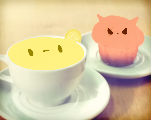 MonkScugRW's tweet image. lemonk tea.. + hunter cupcake!! -u-