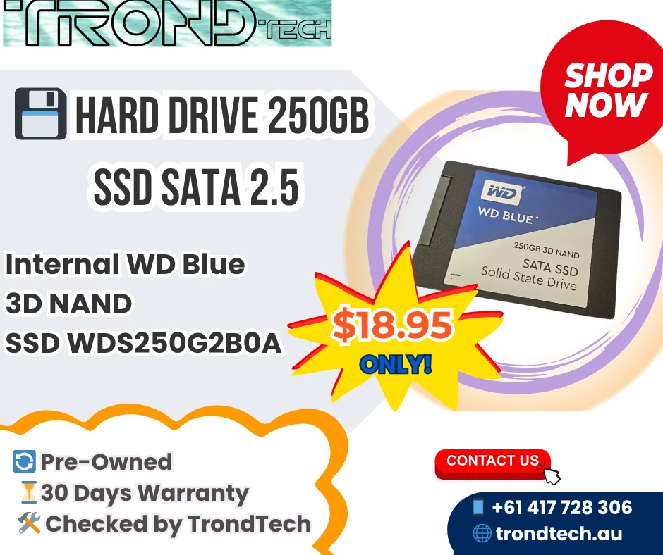 Computer_pc's tweet image. #WD #blue #preowned only 18.95  #SSD #SSDSale #TechDeals #StorageSolutions #SolidStateDrive #TechSale #UpgradeYourPC #FastStorage #ComputerHardware #Deals