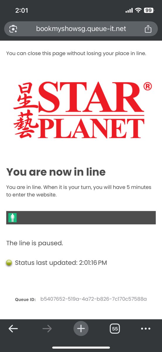 pablochaves21's tweet photo. “The line is paused” here comes the scalpers with their bots to bypass everything and real fans have to pay triple the ticket price. https://t.co/wKLIZUwC6b