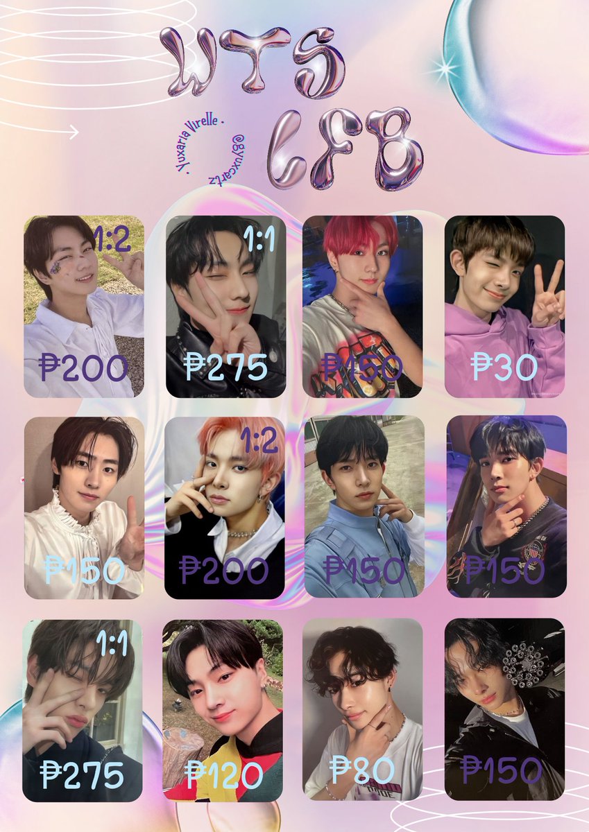 gyuxcartz's tweet photo. wts lfb ph enha ( #gxczsells )

# enhypen pcs | quitting sell

read post for more details
𓂃⋆.˚ can do max one week dop with nrdp !

— see prices (PHP) on the pic

reply "mine" or dm !

# enha jungwon heeseung sunghoon jake jay sunoo niki pc enhypen tingi set https://t.co/RY6iwgpVlQ