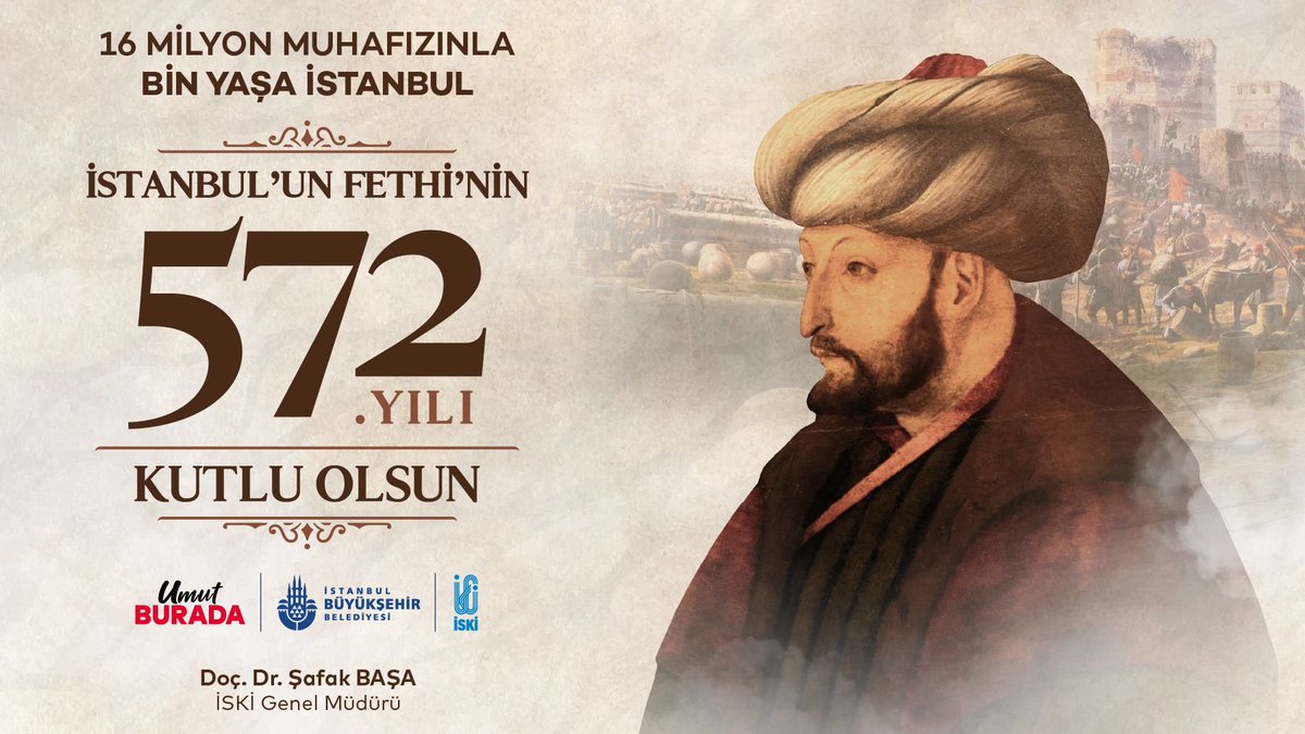 İstanbul’un Fethi’nin 572. yılı kutlu olsun!✨

Tarihimize yön veren bu zaferle İstanbul gibi kadim bir şehri bizlere miras bırakan Fatih Sultan Mehmed Han ve fetih kahramanlarını rahmet ve minnetle anıyoruz.