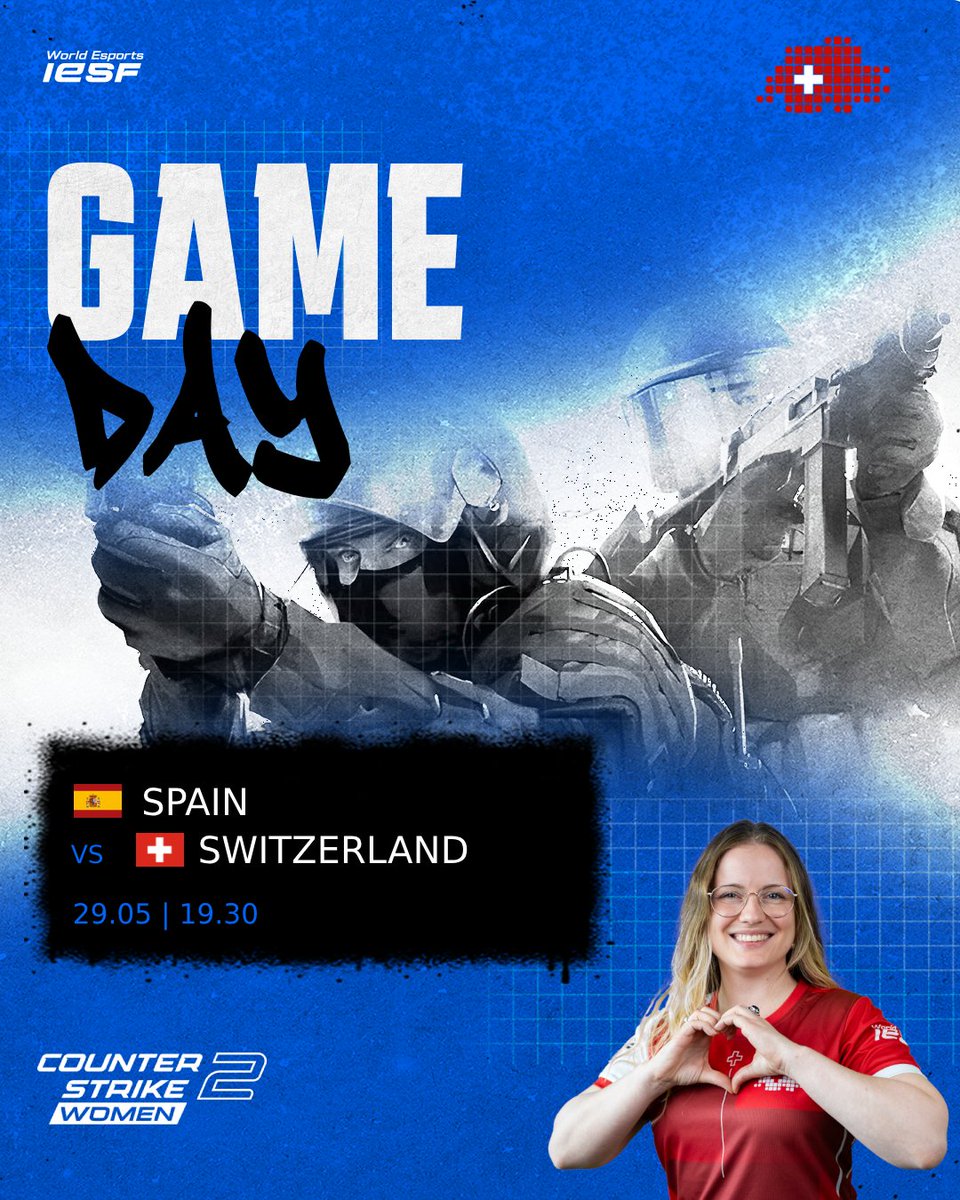 Today we face two strong teams, but we are ready 👊

🔹vs Czech Republic  🇨🇿
🔹17.00 / Bo1

🔹vs Spain 🇪🇸
🔹 19.30 / Bo1

🔴 twitch.tv/swissesports