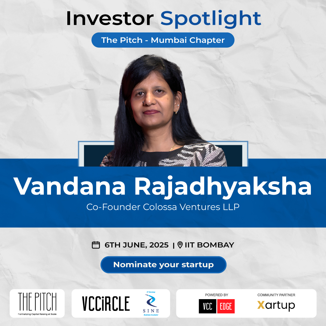 vccircle's tweet photo. Welcoming Vandana Rajadhyaksha as an investor at VCCircle The Pitch, in partnership with @SINEIITB &amp; powered by @vccedge, with support from @xartup!

Pitch to him and other visionary leaders at the Pitch.    Pitch now: https://t.co/i0jlStg4o3

#vccircle #funding #thepitch https://t.co/3PgUpLzDZv