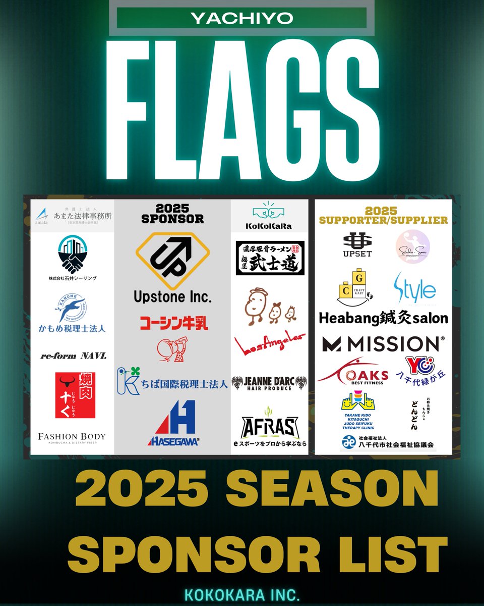 yachiyo_flags's tweet photo. 🟢🟢YACHIYO FLAGs🟢🟢
🏀試合情報🏀
3XS 2025-26 SEASON DIVISION2
 URBAN CONFERENCE【ROUND.1】

📅 2025年6月1日（日）
📍あびこショッピングプラザ
（千葉県我孫子市我孫子4-11-1）

🔥🔥ついにこの日がやってきた！🔥🔥
 YACHIYO FLAGs、プロリーグ開幕戦に出場！

今シーズンから参加チームが倍増し、
熾烈な戦いがいよいよスタート！
🏁スローガン：『八千代から世界へ』
🏁ハウスルール：『FLAGs WILL』
この言葉を胸に、貪欲に勝利を掴みにいきます！

⏰試合スケジュール⏰
🕚 11:20｜vs HOKUSOU RHINOS（千葉）
🕧 12:40｜vs SS（千葉）
🕐 13:20｜vs SOLIDARITY TOKYO（東京）
🕒 15:00｜SEMI FINAL
🕓 16:00｜FINAL

👊出場メンバー紹介👊
#39 山川 斗夢（@tom_bsk5）
#3 甲斐 慧（@stsgram.33）
#25 佐和田 義弥（@yowashiya1015）
#35 南条 一輝（@k_35_k_35）

📣千葉県開催！地元・八千代の誇りを胸に戦います！
現地での熱い応援、よろしくお願いします🔥🔥🔥

#flagswill #3x3 #バスケットボール
#地域愛着 #千葉県 #八千代市
#yachiyoflags #八千代フラッグス #フラッグス