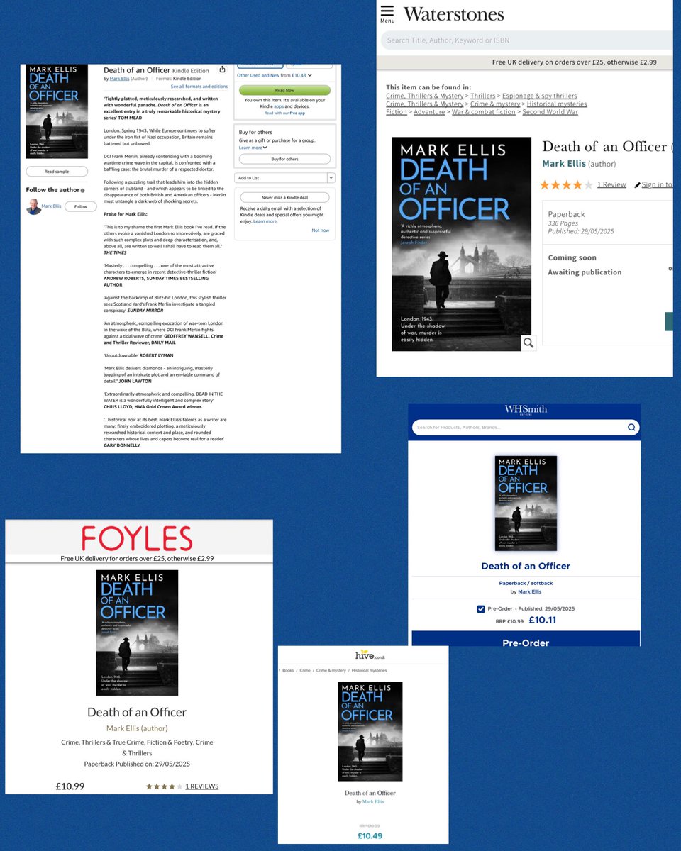 Mark Ellis (@markellis15) on Twitter photo Available from today online and at all good bookshops: #DeathOfAnOfficer, No.6 in the ‘masterly..compelling..intriguing..unputdownable’ #FrankMerlin #WW2 London detective series. <a href="/The_CWA/">The Crime Writers’ Association</a> <a href="/HistoriaHWA/">Historia – the HWA</a> <a href="/AspectsHistory/">Aspects of History</a> <a href="/CrimeCymru/">Crime Cymru</a> <a href="/books2cover/">History Book Chat</a> <a href="/Paulodaburka/">Paul Burke</a> Available from today online and at all good bookshops: #DeathOfAnOfficer, No.6 in the ‘masterly..compelling..intriguing..unputdownable’ #FrankMerlin #WW2 London detective series. <a href="/The_CWA/">The Crime Writers’ Association</a> <a href="/HistoriaHWA/">Historia – the HWA</a> <a href="/AspectsHistory/">Aspects of History</a> <a href="/CrimeCymru/">Crime Cymru</a> <a href="/books2cover/">History Book Chat</a> <a href="/Paulodaburka/">Paul Burke</a>