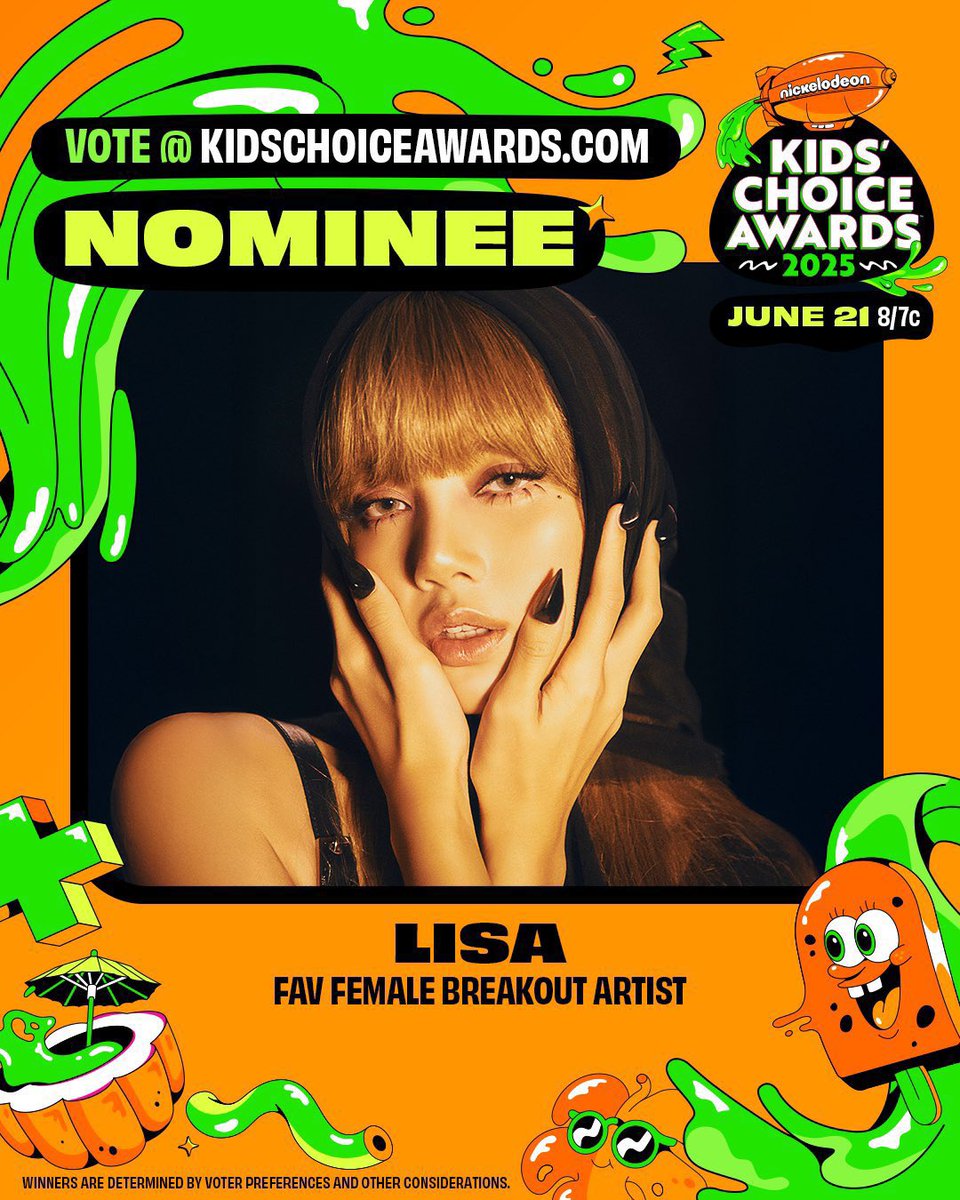 Have you guys voted today???
Show your vote Lilies!!!
Keep voting our Lily and stream her songs!!

" #LISA  is nominated for Favorite Female Breakout Artist at the Kids' Choice Awards! #KCA "

Watch only on <a href="/Nickelodeon/">Nickelodeon</a> on June 21.

Vote here : kidschoiceawards.com