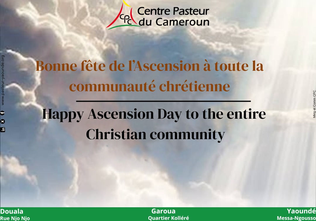 𝐁𝐎𝐍𝐍𝐄 𝐅𝐄𝐓𝐄 𝐃𝐄 𝐋'𝐀𝐒𝐂𝐄𝐍𝐒𝐈𝐎𝐍
----------
𝐇𝐀𝐏𝐏𝐘 𝐀𝐒𝐂𝐄𝐍𝐒𝐈𝐎𝐍 𝐃𝐀𝐘

#Célébrationréligieuse
#fêtedelascension
#ascensionday
#montéeduchristauciel 
#Laboratoirebiomédicalouvert