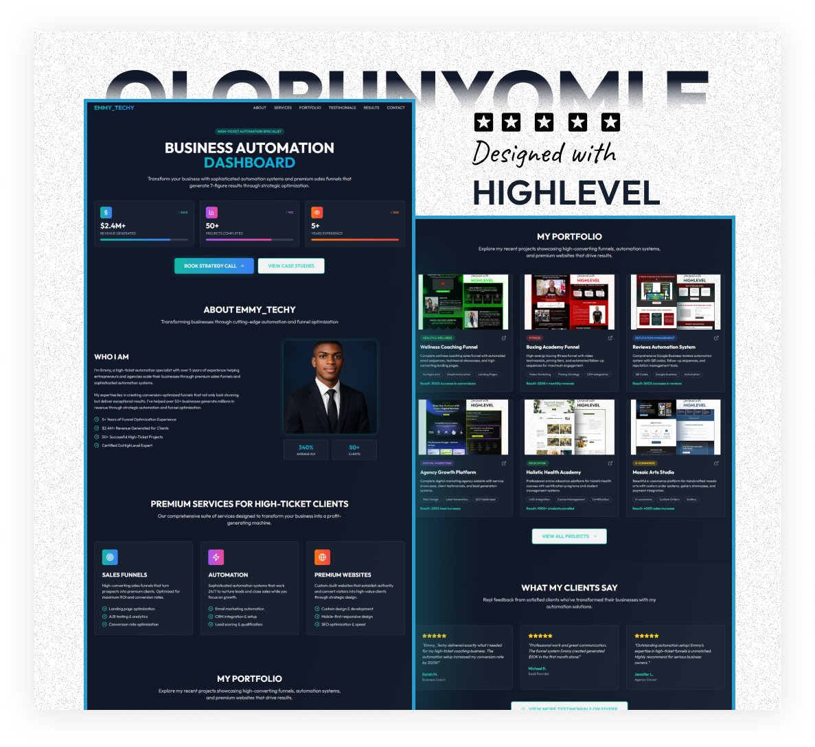 EmmyTechy71's tweet image. 🚀 FINALLY LIVE!

After weeks of refining, tweaking, and polishing, I’m excited to unveil my Landing Page Portfolio — fully built with HighLevel 🔧💡
✅
Tap in, check it out — and let me know what you think!
#FunnelDesigner #HighLevelExpert #SalesFunnelStrategist