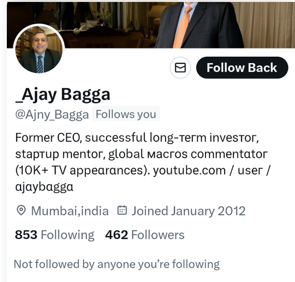 This is a fraudster impersonating me and using my photo as well.
Please report this handle as a fraudster who is cheating people.
Please be aware that I do no offer any advisory services nor do I give any stock specific recommendation.
Please report this handle as a fraudster .